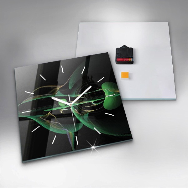 Štvorcové hodiny Zelená abstrakcia