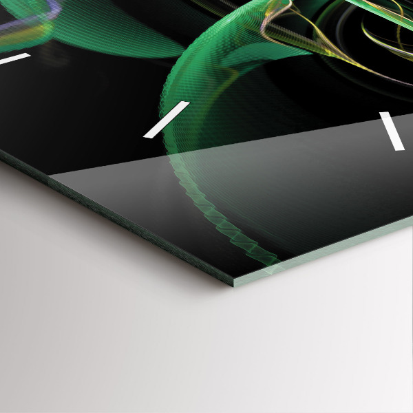 Štvorcové hodiny Zelená abstrakcia