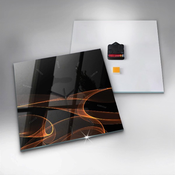 Štvorcové hodiny Oranžové čiary