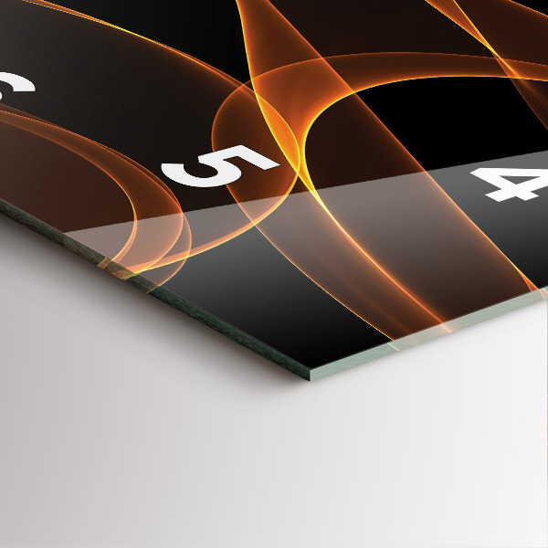 Štvorcové hodiny Oranžové čiary