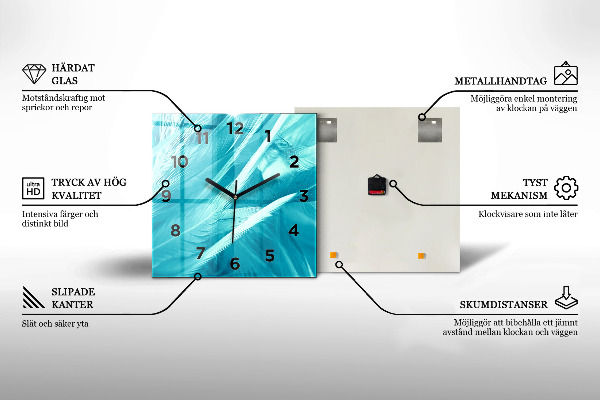 Štvorcové hodiny Strieborné čiary