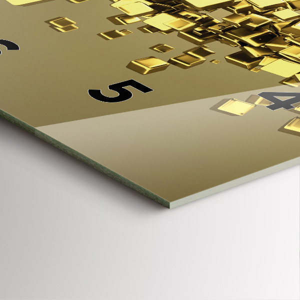 Štvorcové hodiny Zlaté štvorčeky