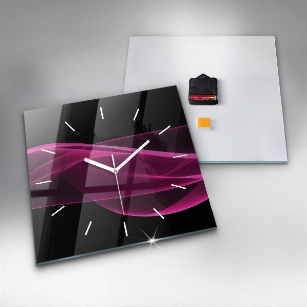 Štvorcové hodiny Ružová abstrakcia