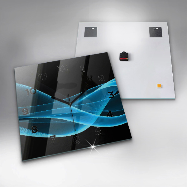 Štvorcové hodiny Modrá abstrakcia
