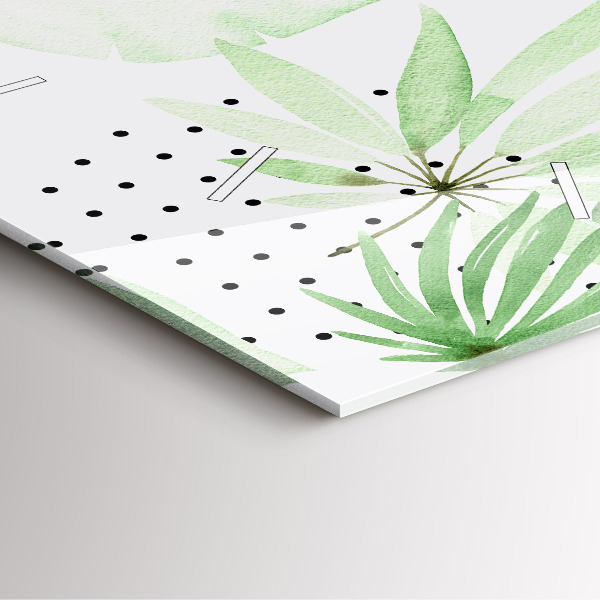 Štvorcové hodiny Zelené listy