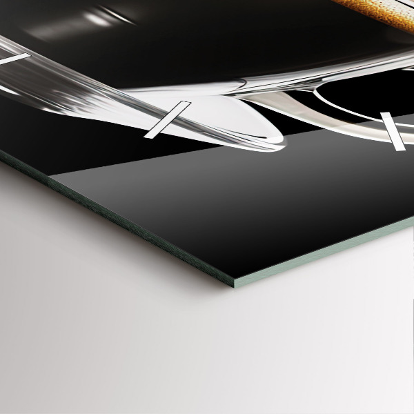 Štvorcové hodiny Čierna káva