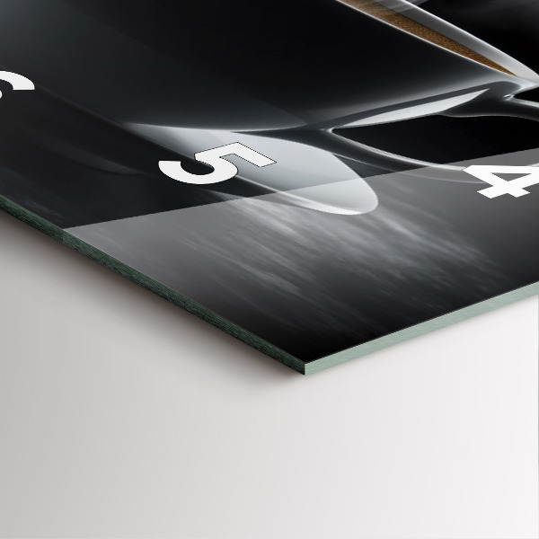 Štvorcové hodiny Šálka čiernej kávy