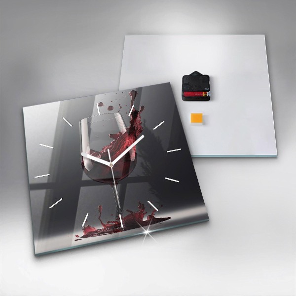 Štvorcové hodiny Pohárik červeného vína