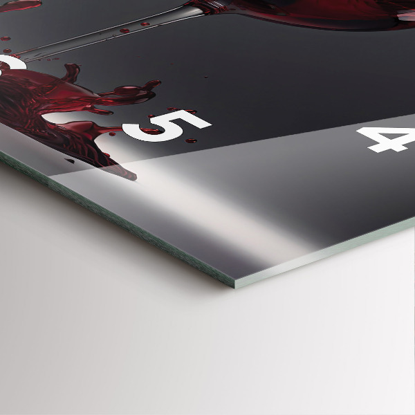 Štvorcové hodiny Pohárik červeného vína