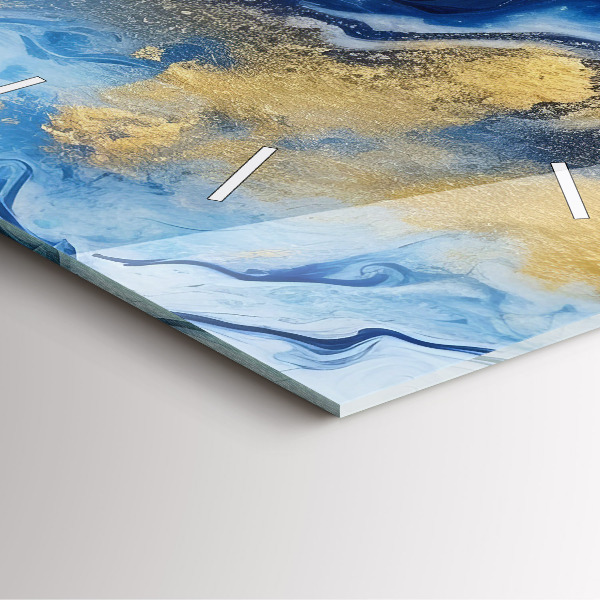 Štvorcové hodiny Modrý mramor