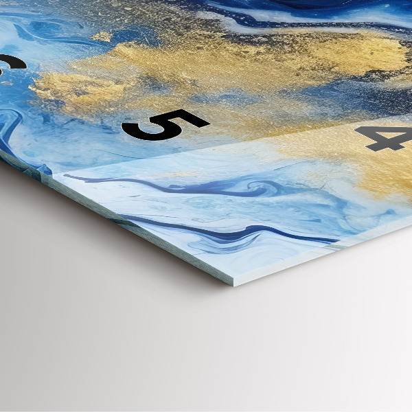 Štvorcové hodiny Modrý mramor