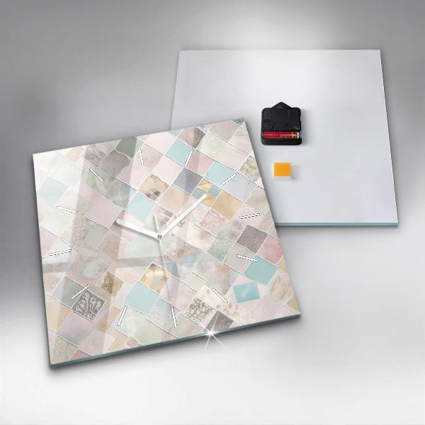 Štvorcové hodiny Farebné dlaždice