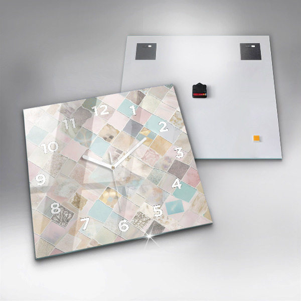 Štvorcové hodiny Farebné dlaždice