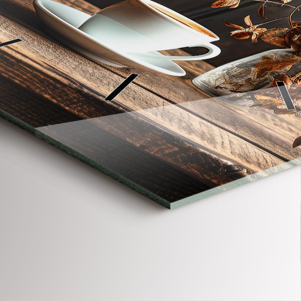 Štvorcové hodiny Šálka kávy