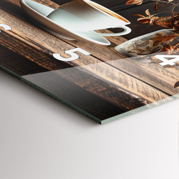 Štvorcové hodiny Šálka kávy