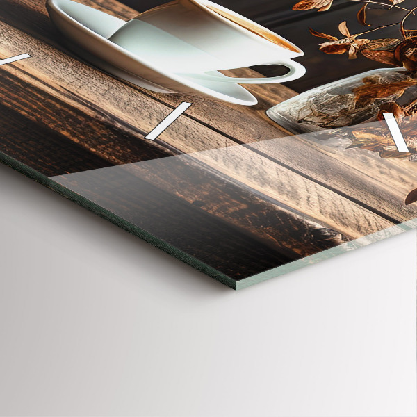 Štvorcové hodiny Šálka kávy