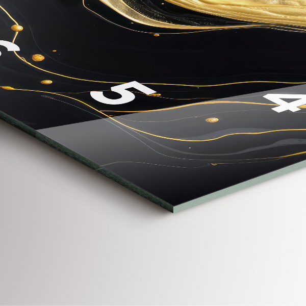 Štvorcové hodiny Zlatý mramor