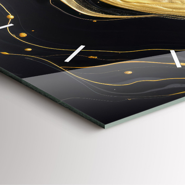 Štvorcové hodiny Zlatý mramor