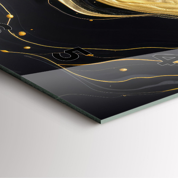 Štvorcové hodiny Zlatý mramor