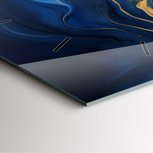 Štvorcové hodiny Modrý mramor