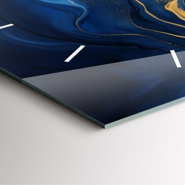 Štvorcové hodiny Modrý mramor