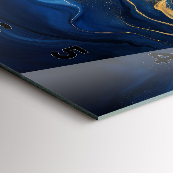 Štvorcové hodiny Modrý mramor