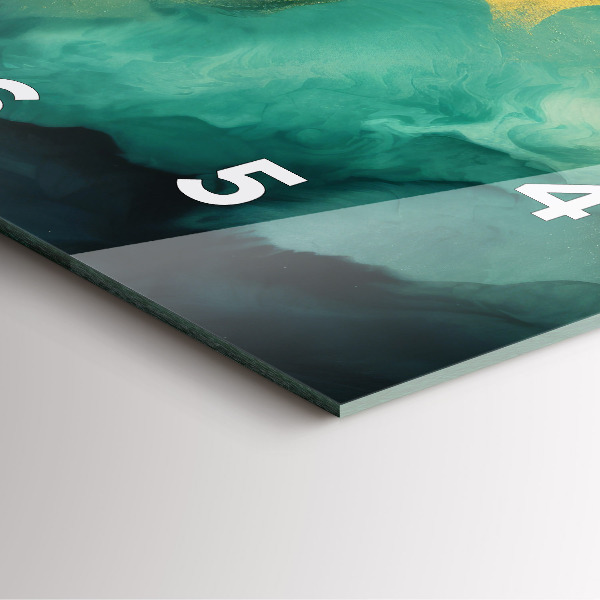 Štvorcové hodiny Zelený mramor