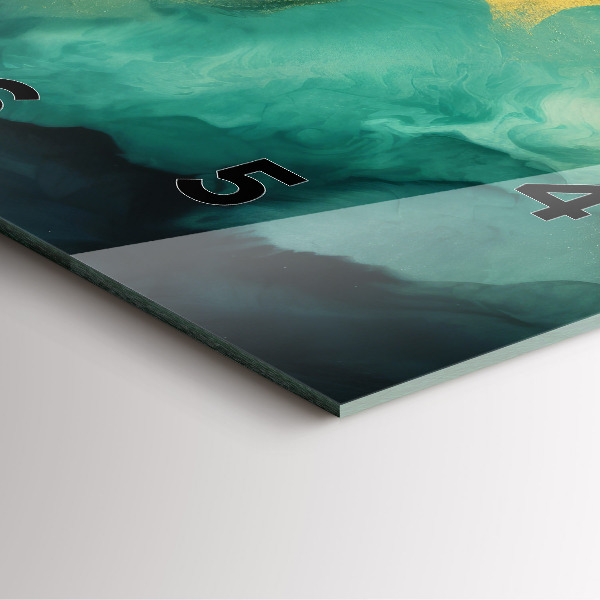 Štvorcové hodiny Zelený mramor