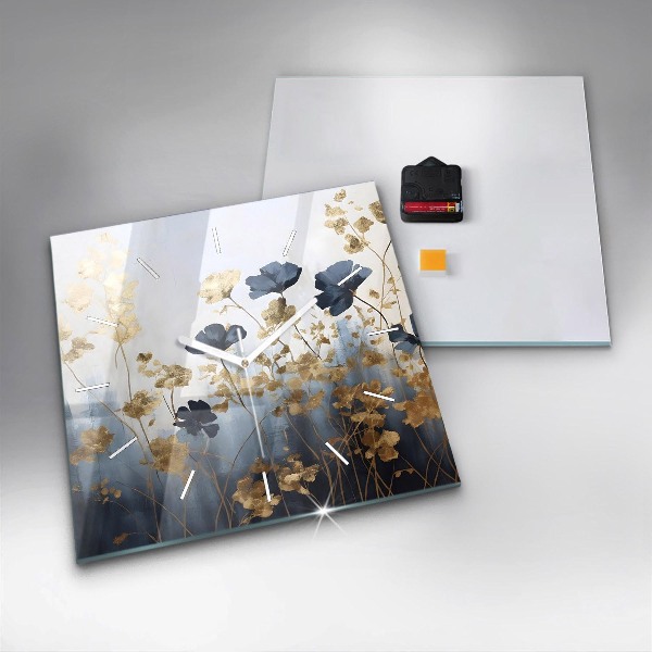 Štvorcové hodiny Abstraktné kvety