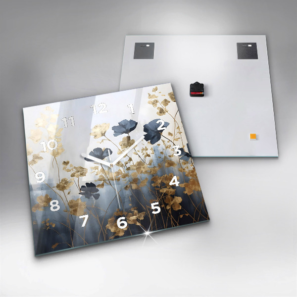 Štvorcové hodiny Abstraktné kvety