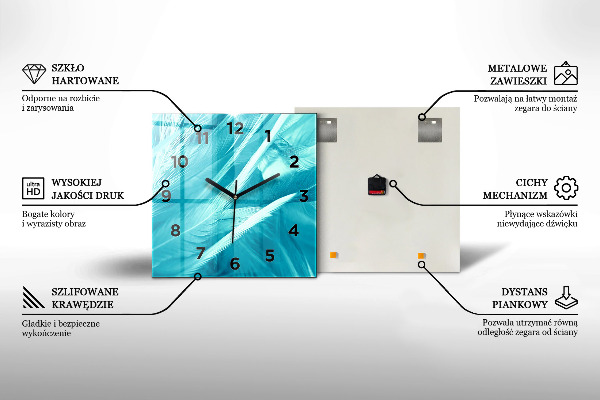Štvorcové hodiny Čierne a strieborné čiary