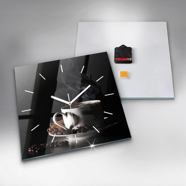 Štvorcové hodiny Šálka kávy