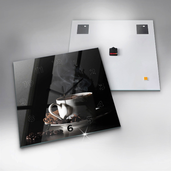 Štvorcové hodiny Šálka kávy