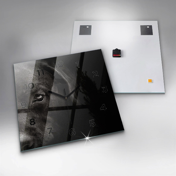 Štvorcové hodiny Škótsky pes a mačka