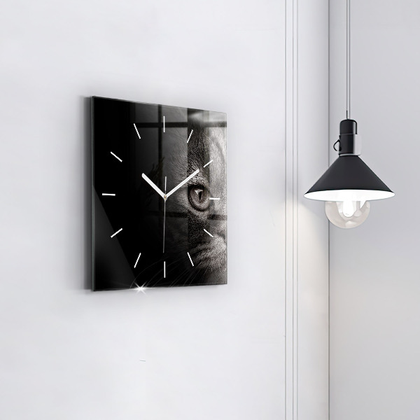 Štvorcové hodiny Škótsky pes a mačka