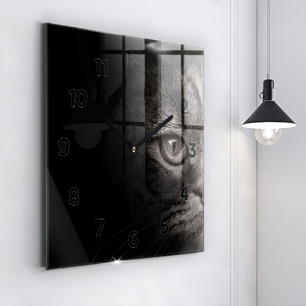 Štvorcové hodiny Škótsky pes a mačka