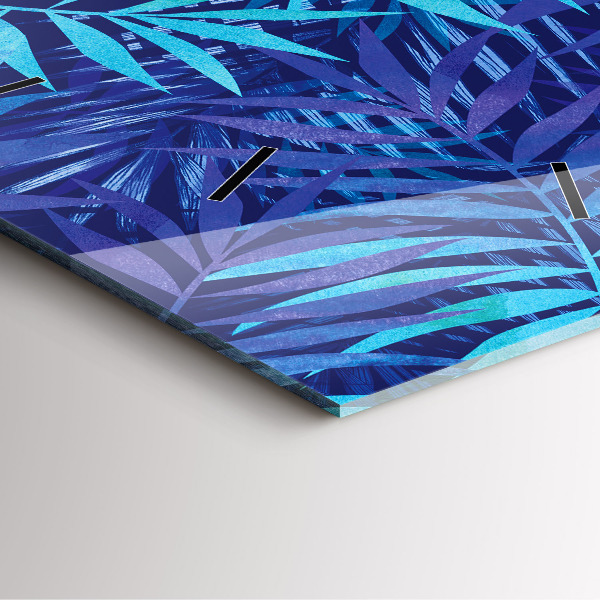 Štvorcové hodiny Modré listy