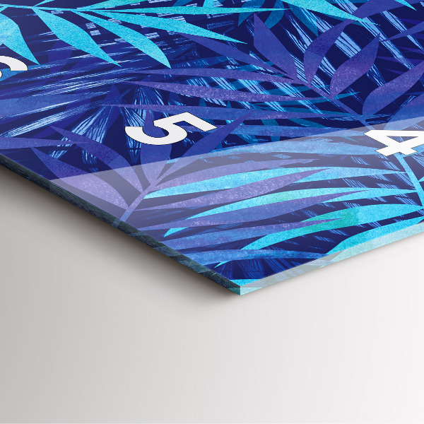 Štvorcové hodiny Modré listy