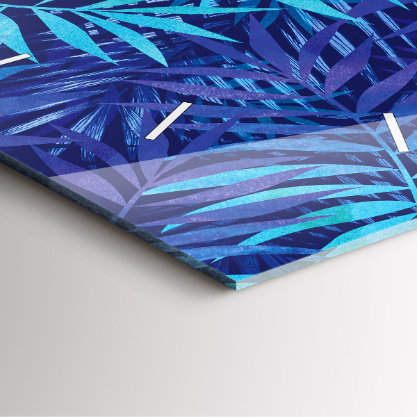 Štvorcové hodiny Modré listy