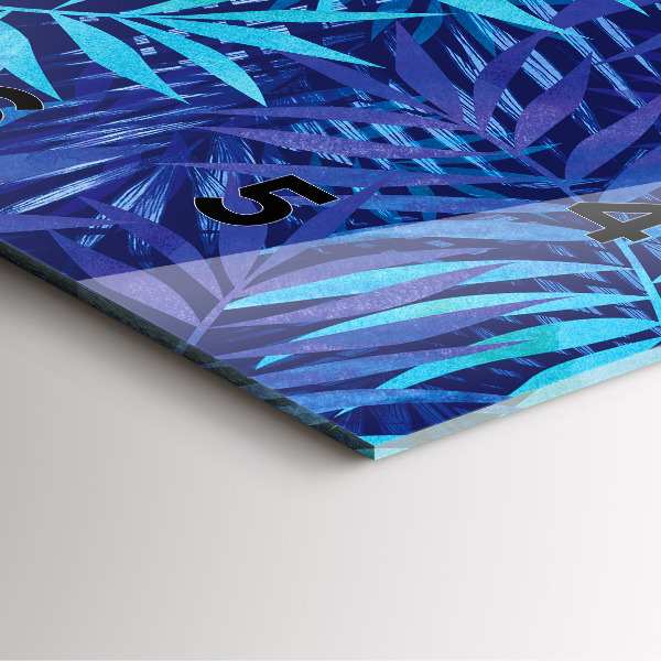 Štvorcové hodiny Modré listy