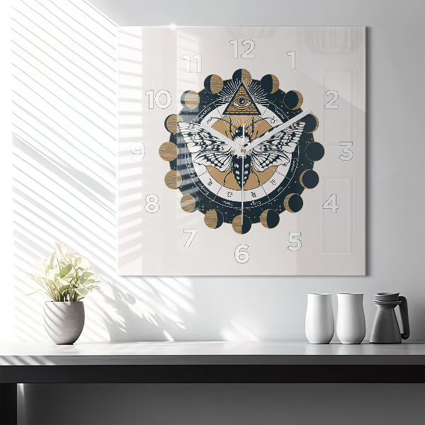 Štvorcové hodiny Fázy mesiaca a oko