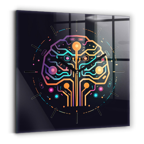 Štvorcové hodiny Farebná abstrakcia