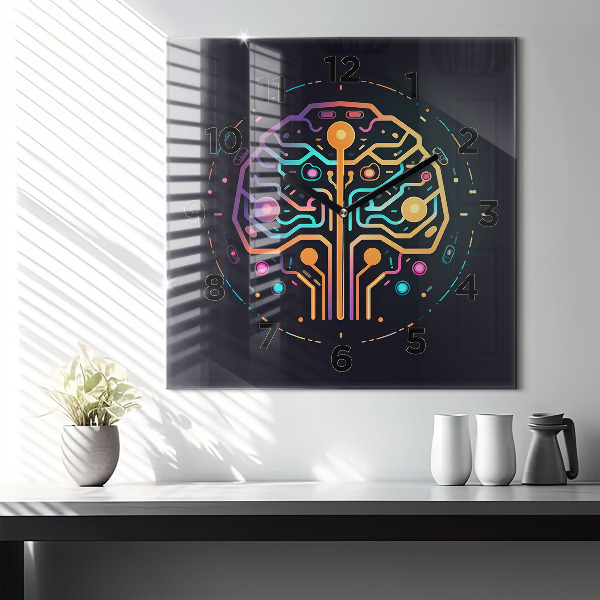 Štvorcové hodiny Farebná abstrakcia