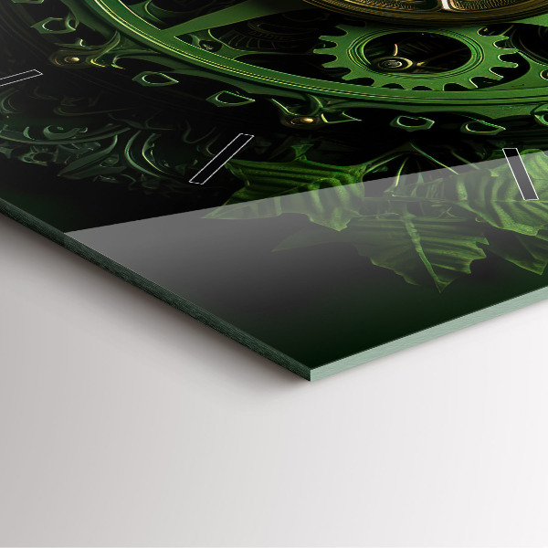 Štvorcové hodiny Zelený mechanizmus