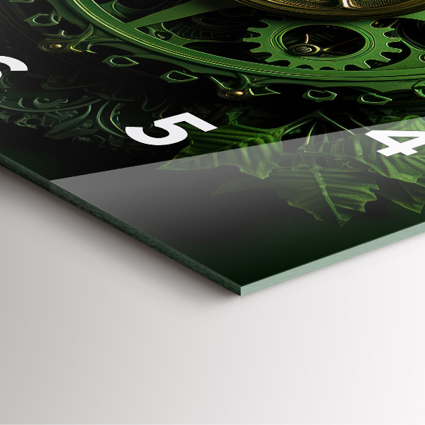 Štvorcové hodiny Zelený mechanizmus