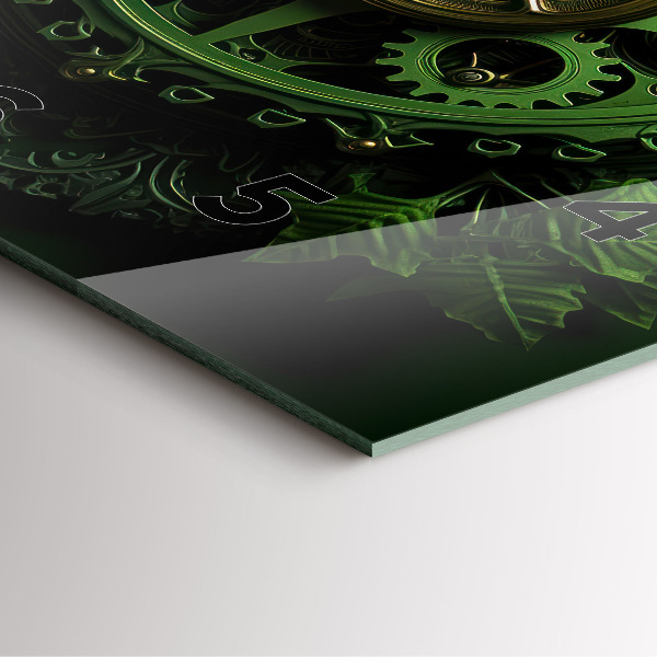 Štvorcové hodiny Zelený mechanizmus