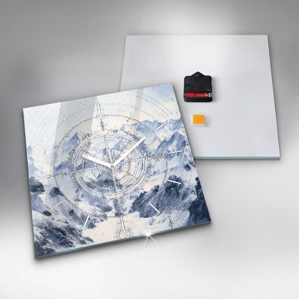 Štvorcové hodiny Modré kresby