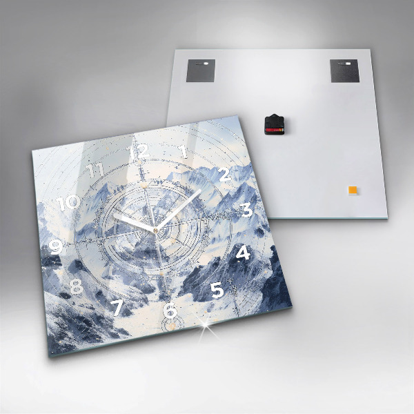 Štvorcové hodiny Modré kresby