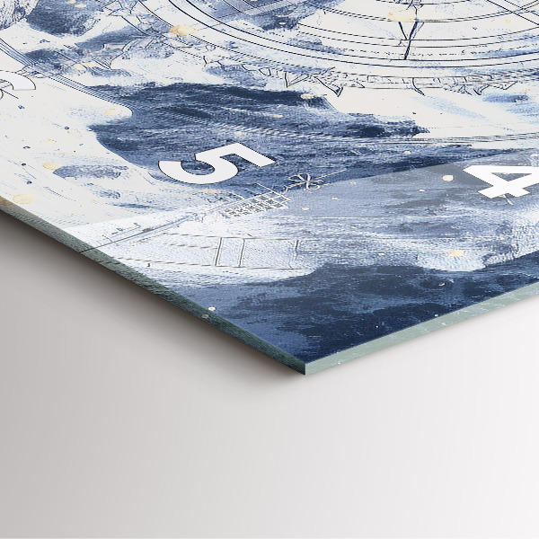 Štvorcové hodiny Modré kresby