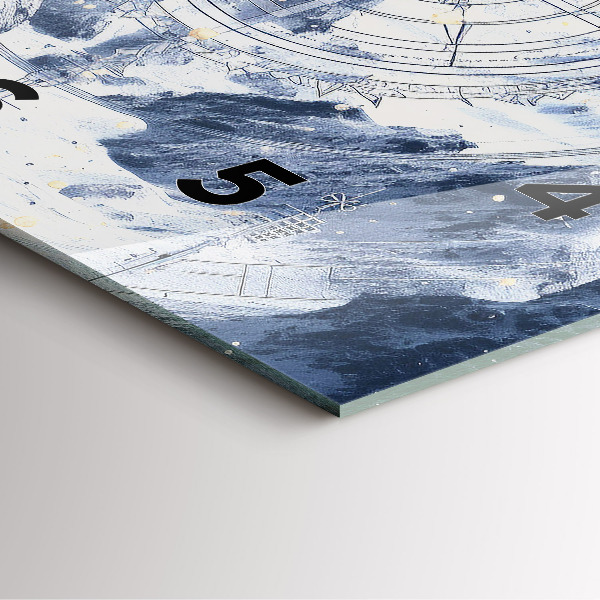 Štvorcové hodiny Modré kresby